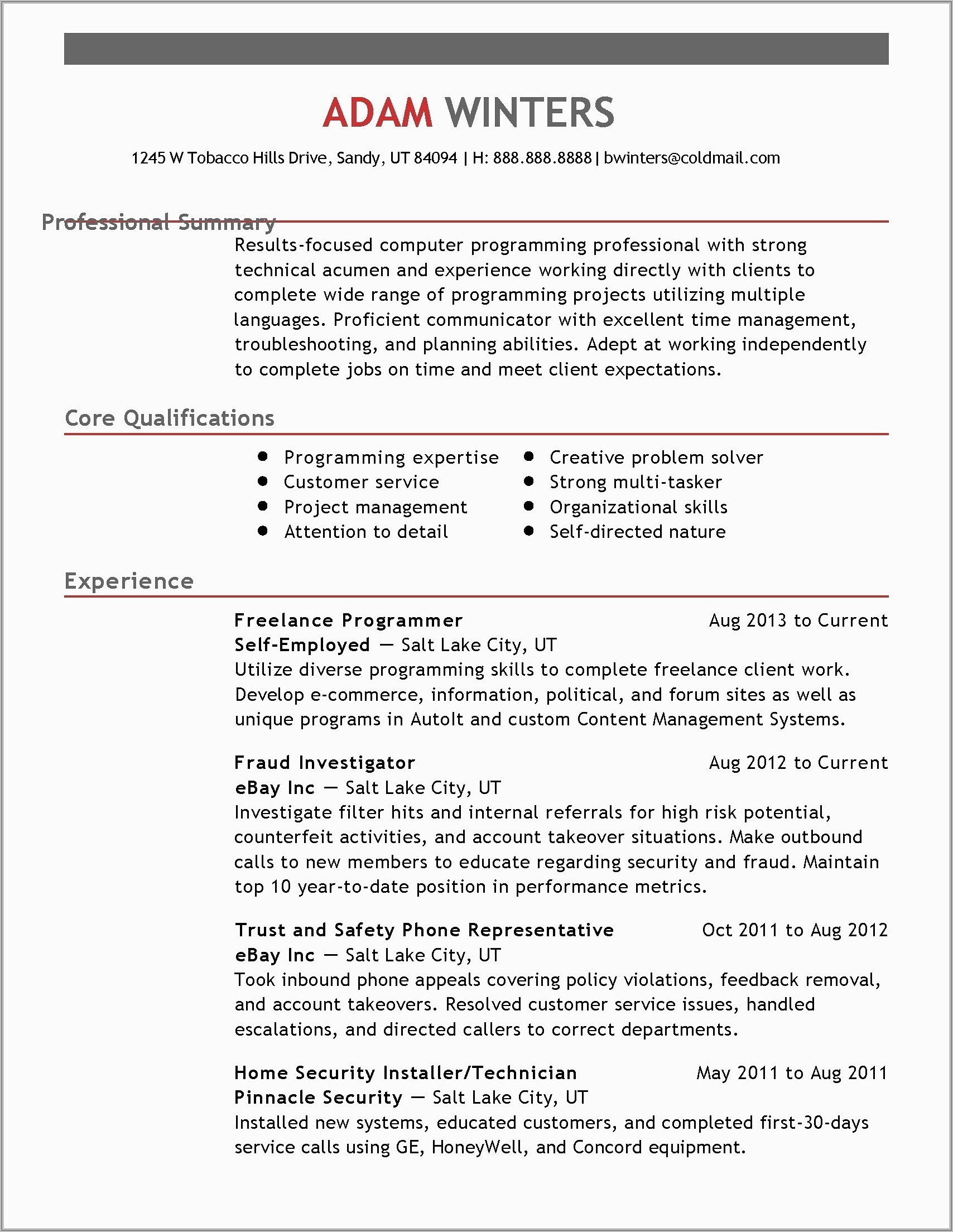 Professional Summary For Accountant Resume