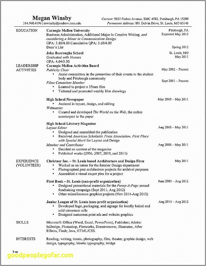 Professional Theater Resume Template