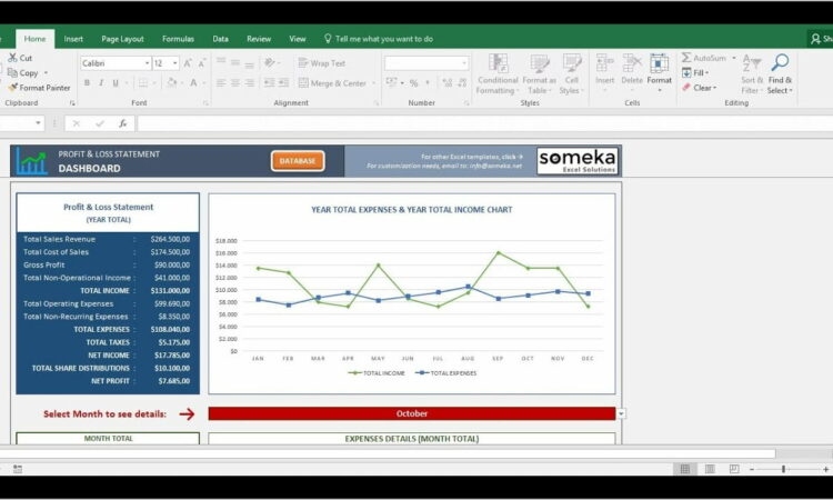 Profit Loss Statement Template Free