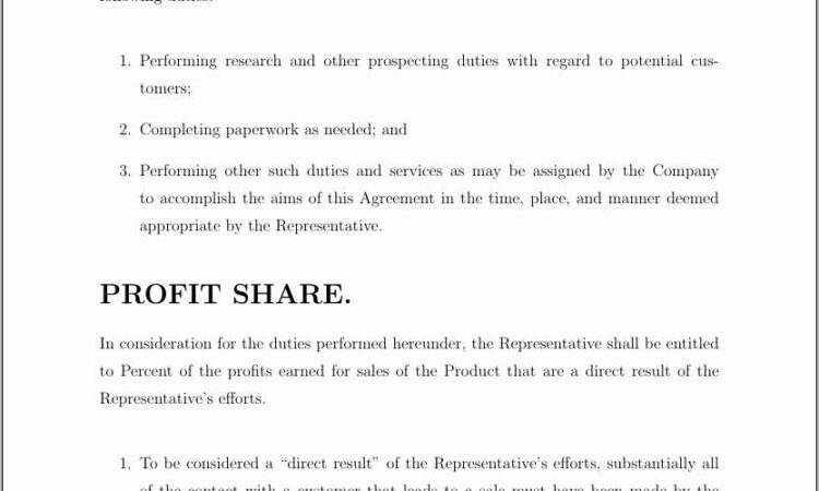 Profit Sharing Agreement Template Pdf