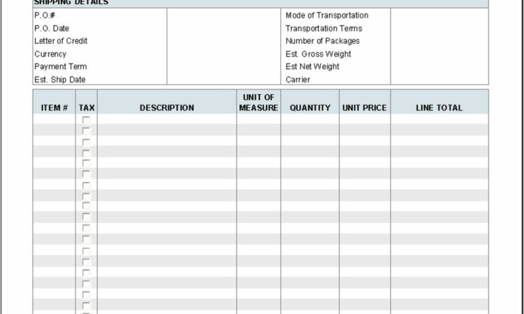 Proforma Invoice Template Download