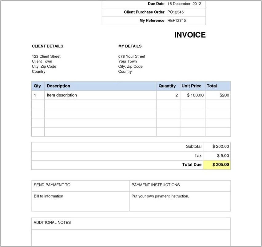 Proforma Invoice Word Format Free Download