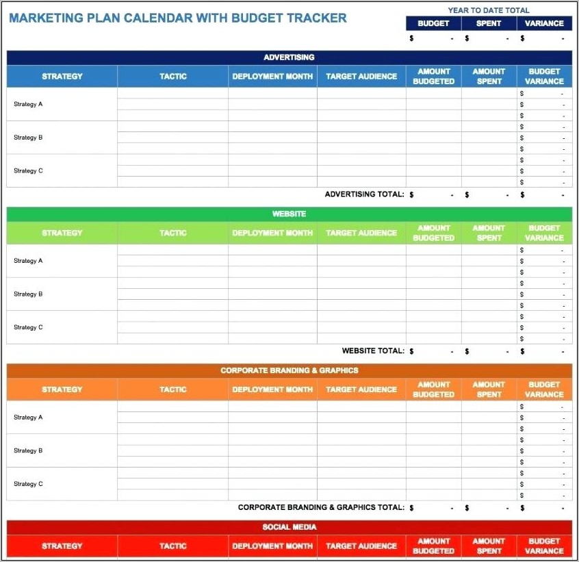 Project Management Budget Spreadsheet Template