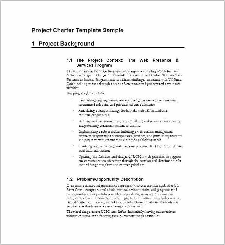 Project Management Charter Templates