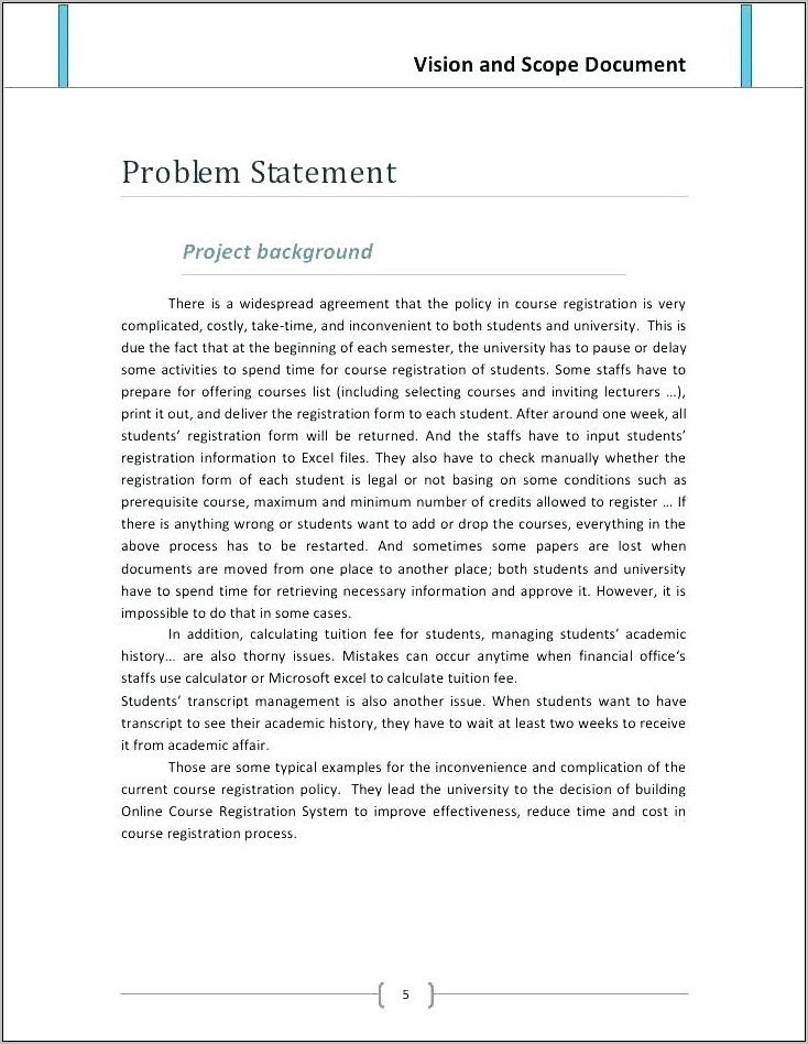 Project Management Scope Of Work Document Template