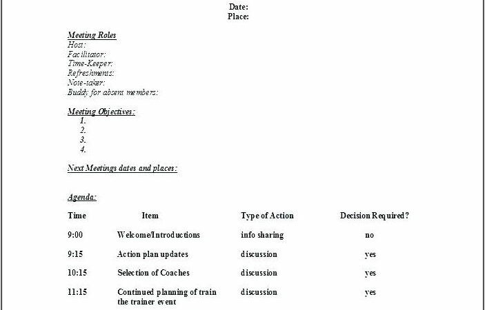 Project Management Status Meeting Agenda Template