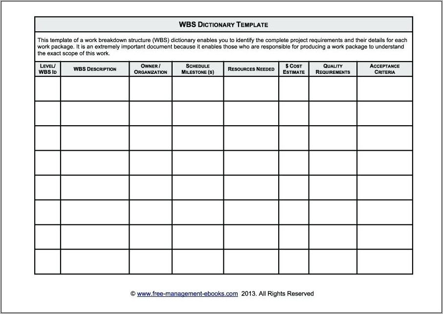 Project Management Work Breakdown Structure Example Pdf