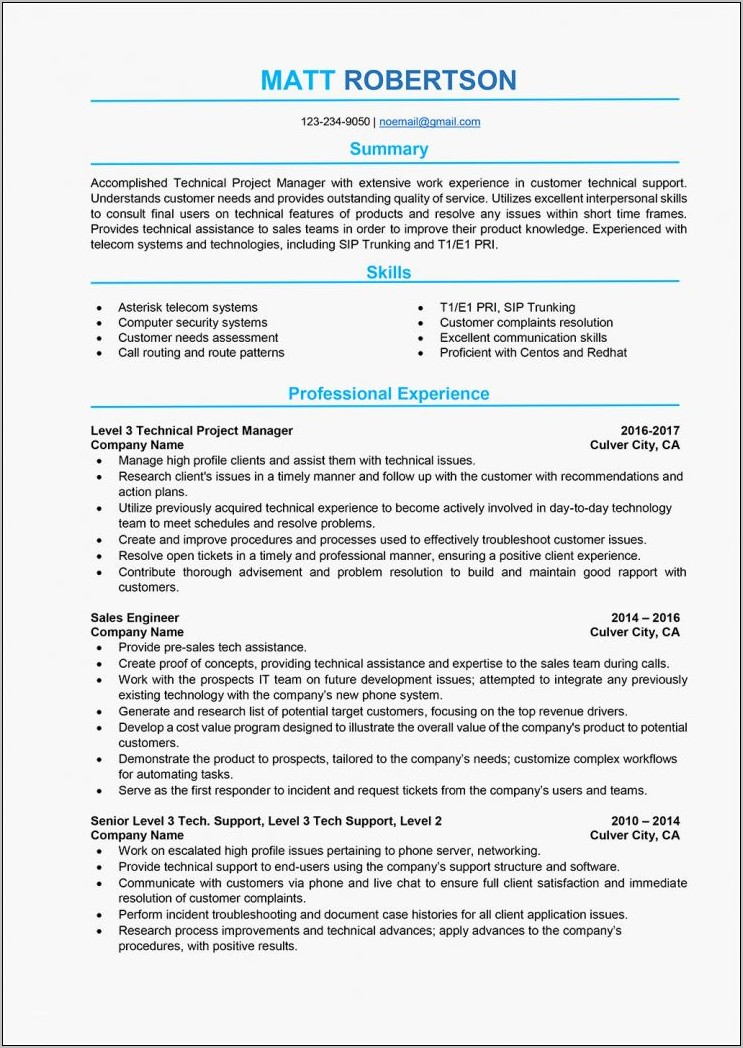 Project Manager Resume Templates