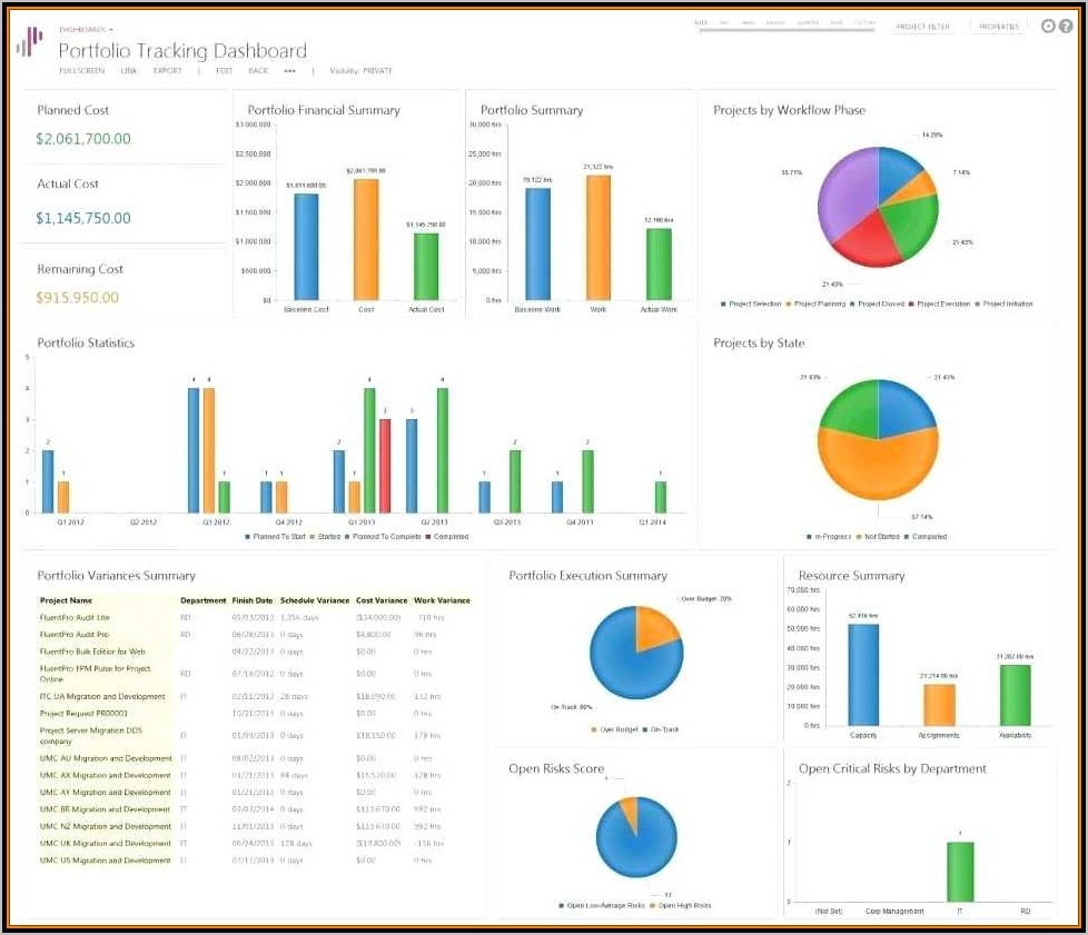 Project Portfolio Management Dashboard Examples