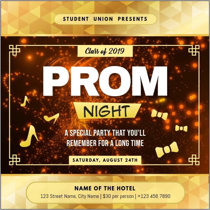 Prom Night Invitation Template