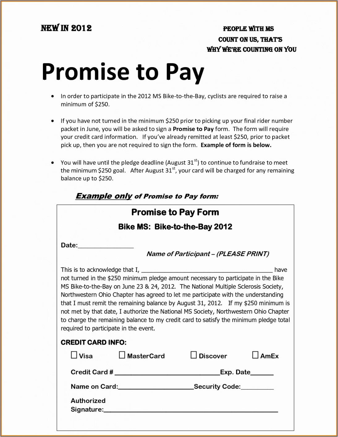 Promise To Pay Agreement Sample