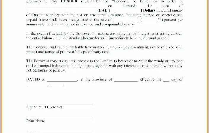 Promissory Note Example Canada