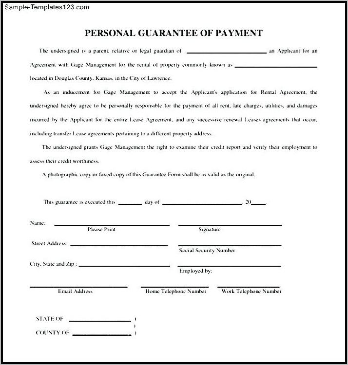 Promissory Note Template With Personal Guarantee