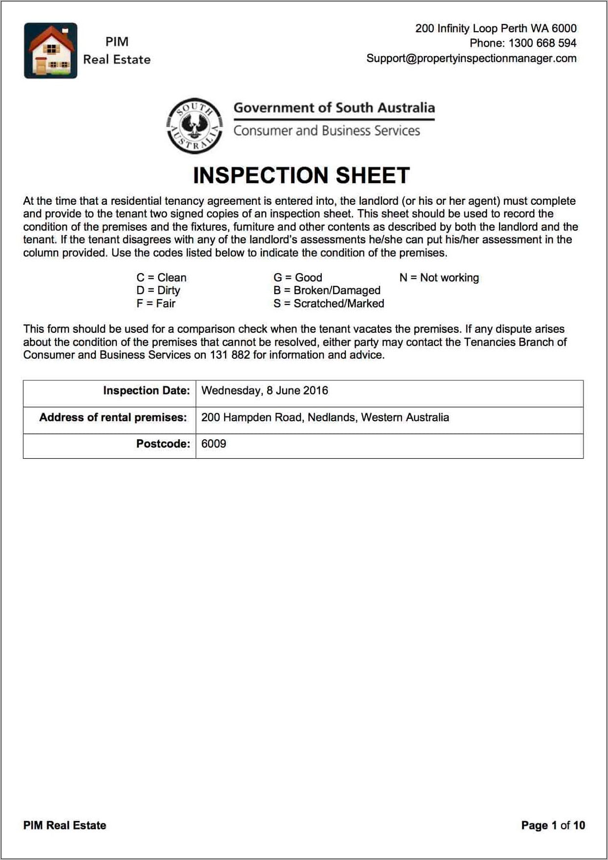 Property Condition Report Template Wa