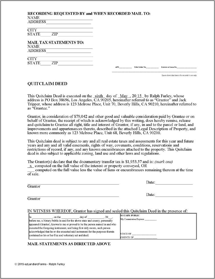 Property Deed Form California