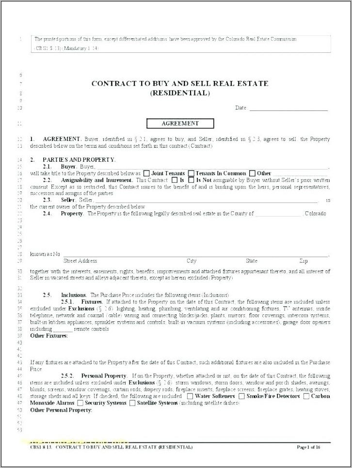 Property Sale Contract Form