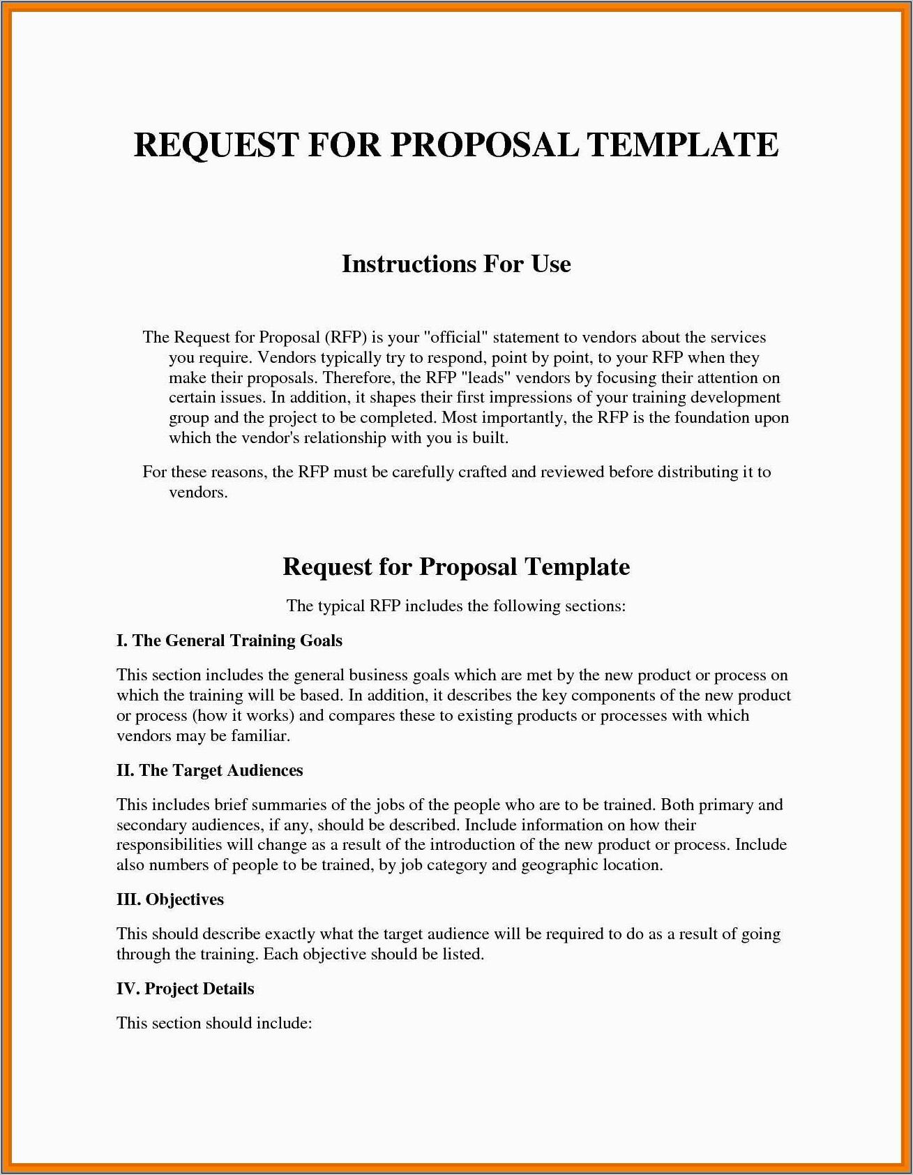 Proposal Template For Rfp Response