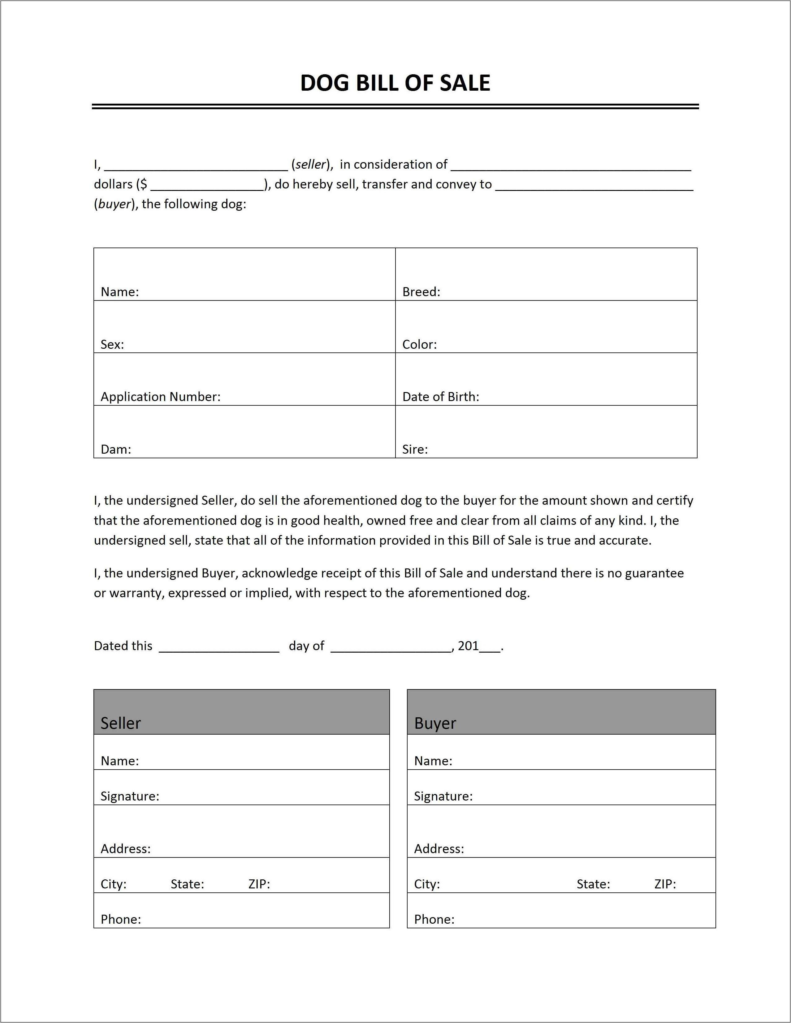 Puppy Sale Contract Template