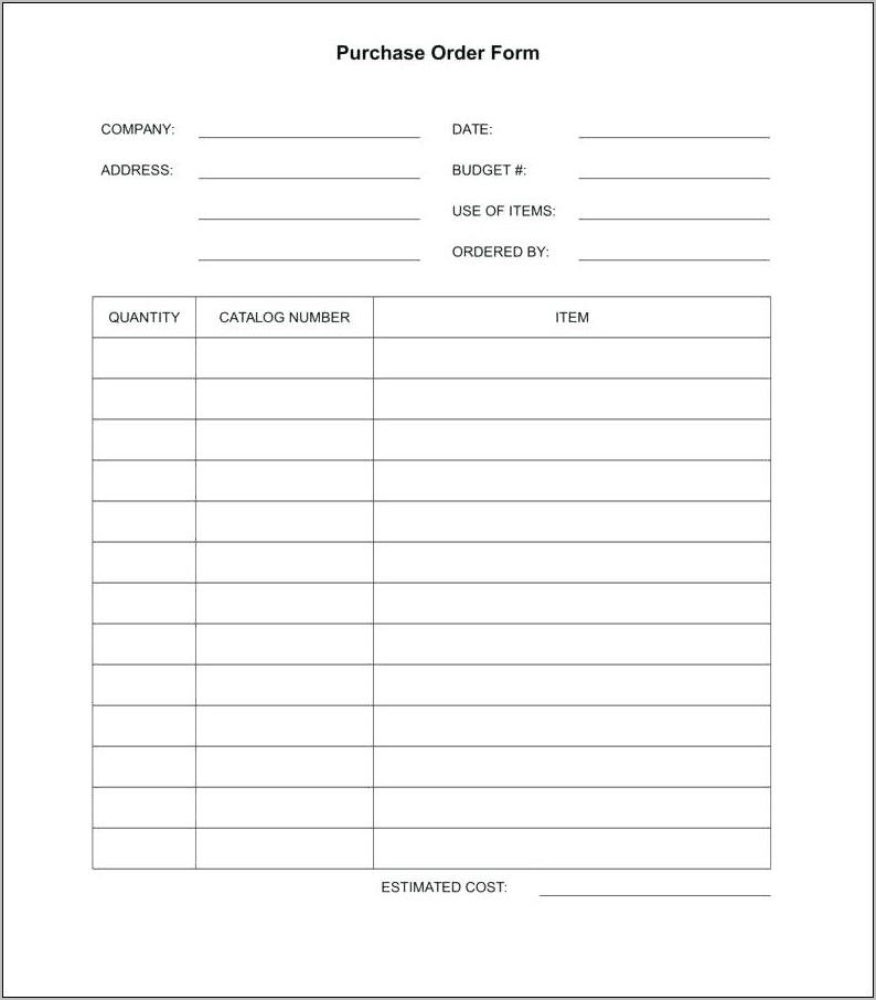 Purchase Order Requisition Form