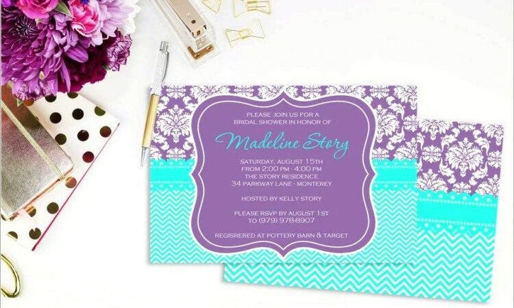 Purple And Turquoise Wedding Invitations