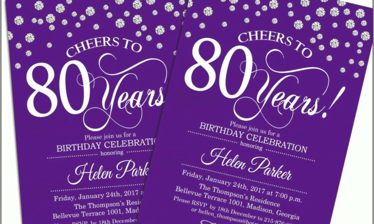 Purple Birthday Invitations Template