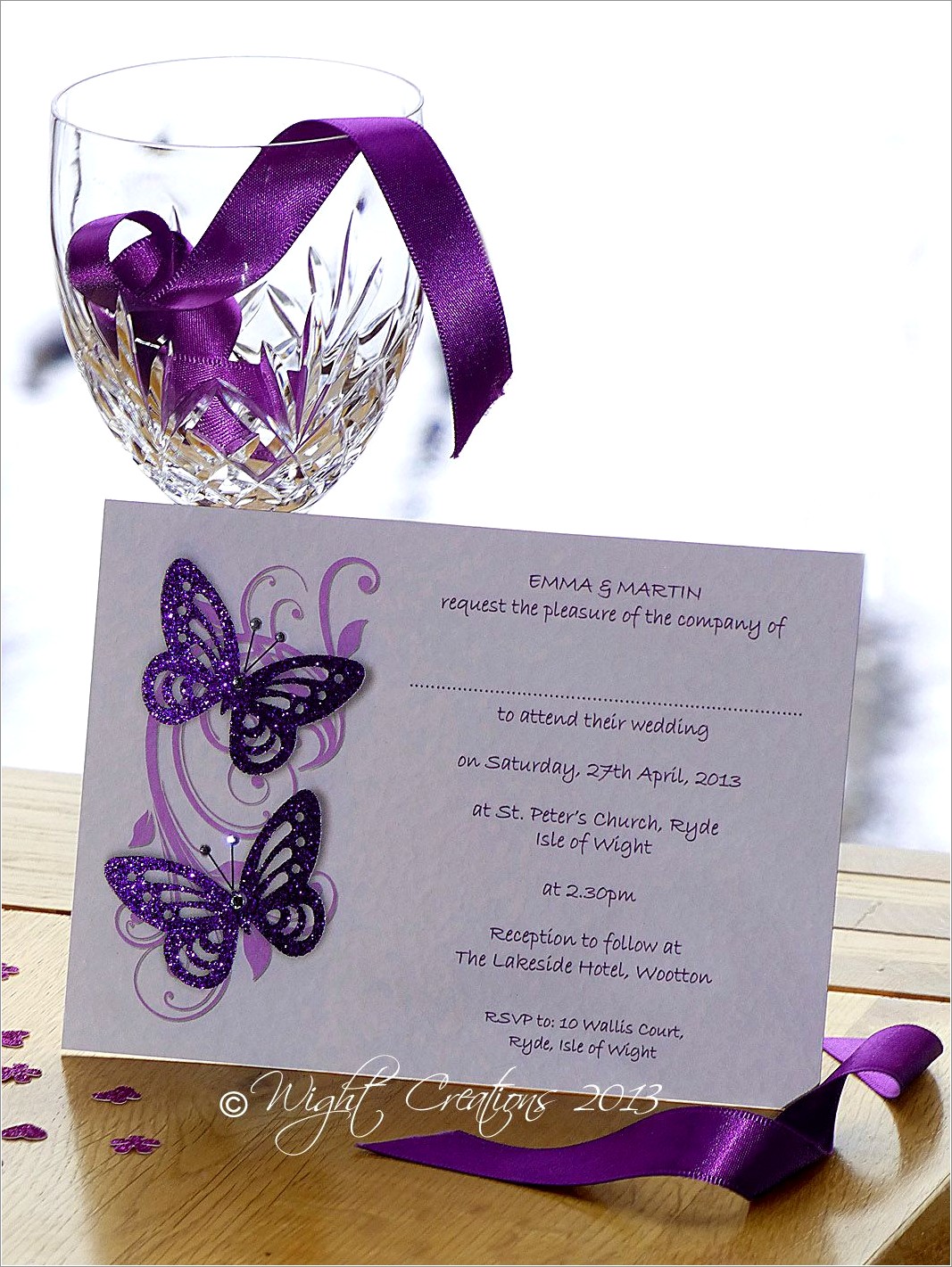 Purple Butterfly Wedding Invitations