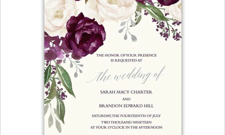 Purple Fall Wedding Invitations