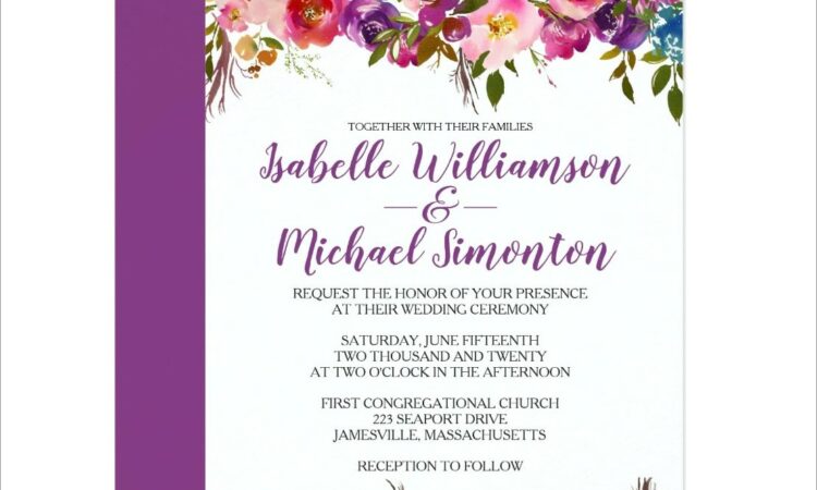 Purple Floral Invitation Template