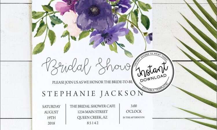 Purple Flower Invitation Template