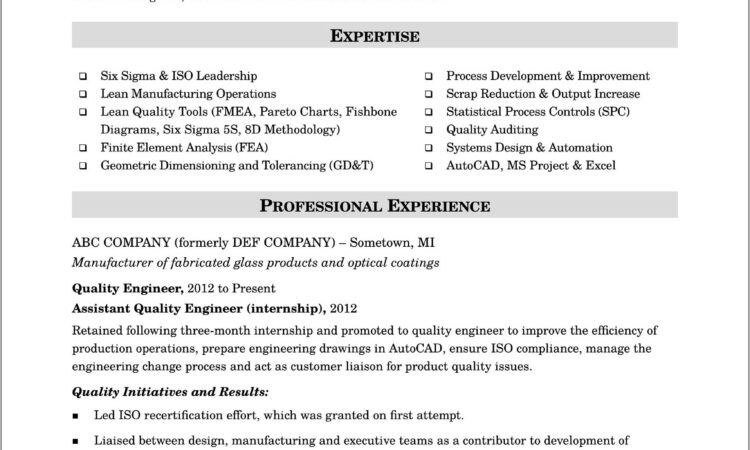 Quality Assurance Lead Resume Sample