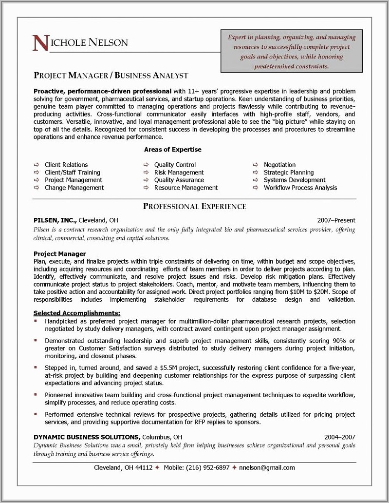 Quality Assurance Manager Resume Objective