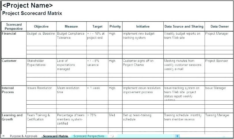 Quality Metrics Project Management Template