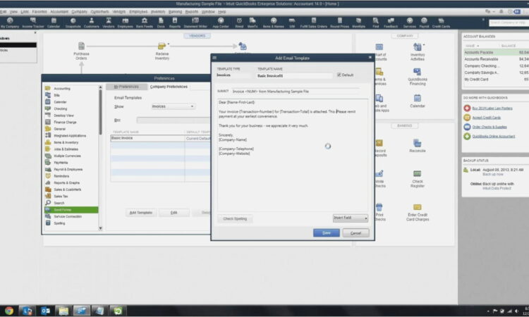 Quickbooks 2014 Change Invoice Template