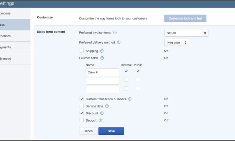 Quickbooks Online Customize Invoice Numbers