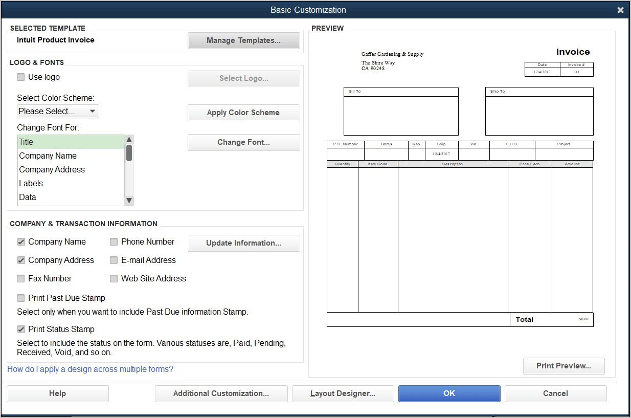Quickbooks Online Invoice Template With Remittance Slip
