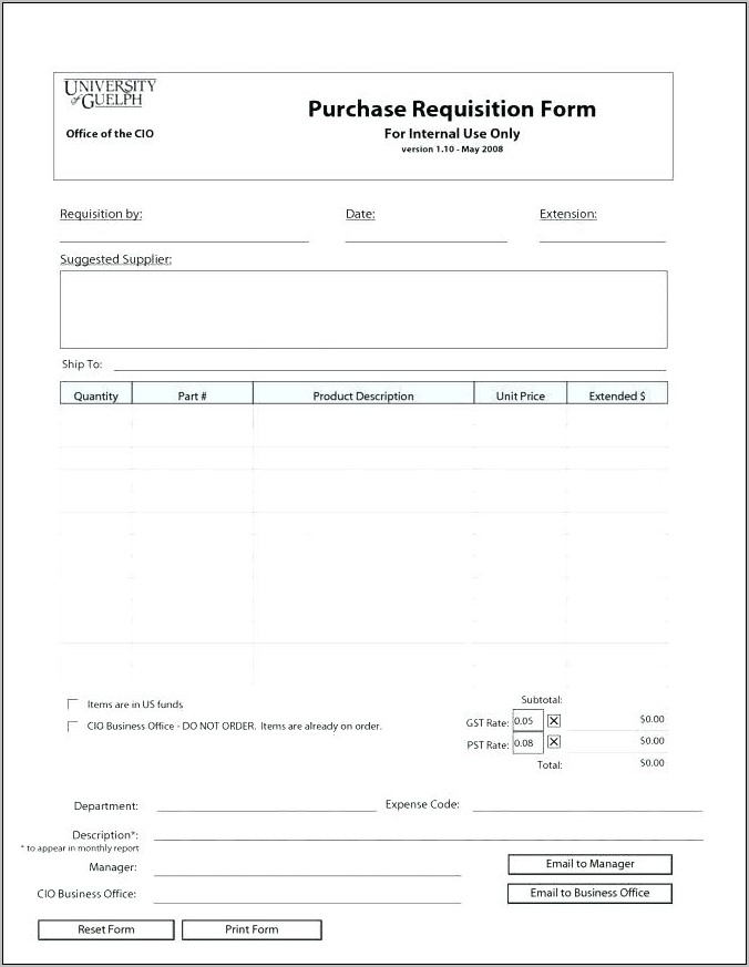 Quickbooks Online Purchase Order Template