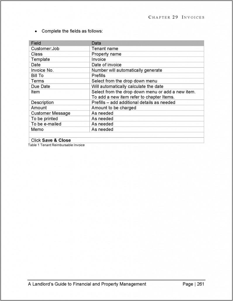 Quickbooks Property Management Template