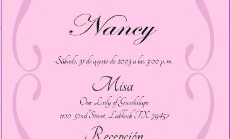 Quince Invitations In Spanish