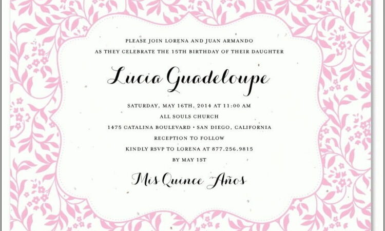 Quinceanera Invitation Templates Free