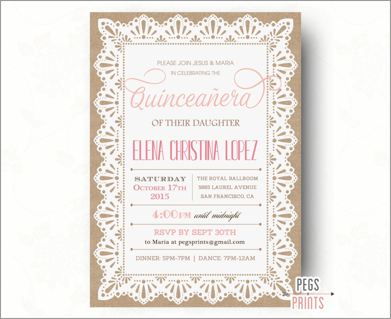 Quinceanera Invitation Templates In Spanish