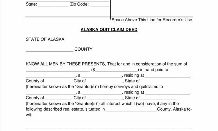 Quit Claim Deed Template Alaska