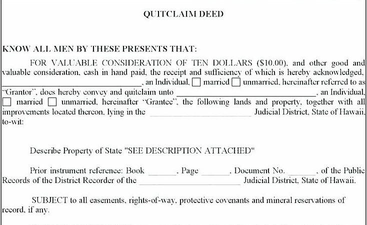 Quit Claim Deed Template California