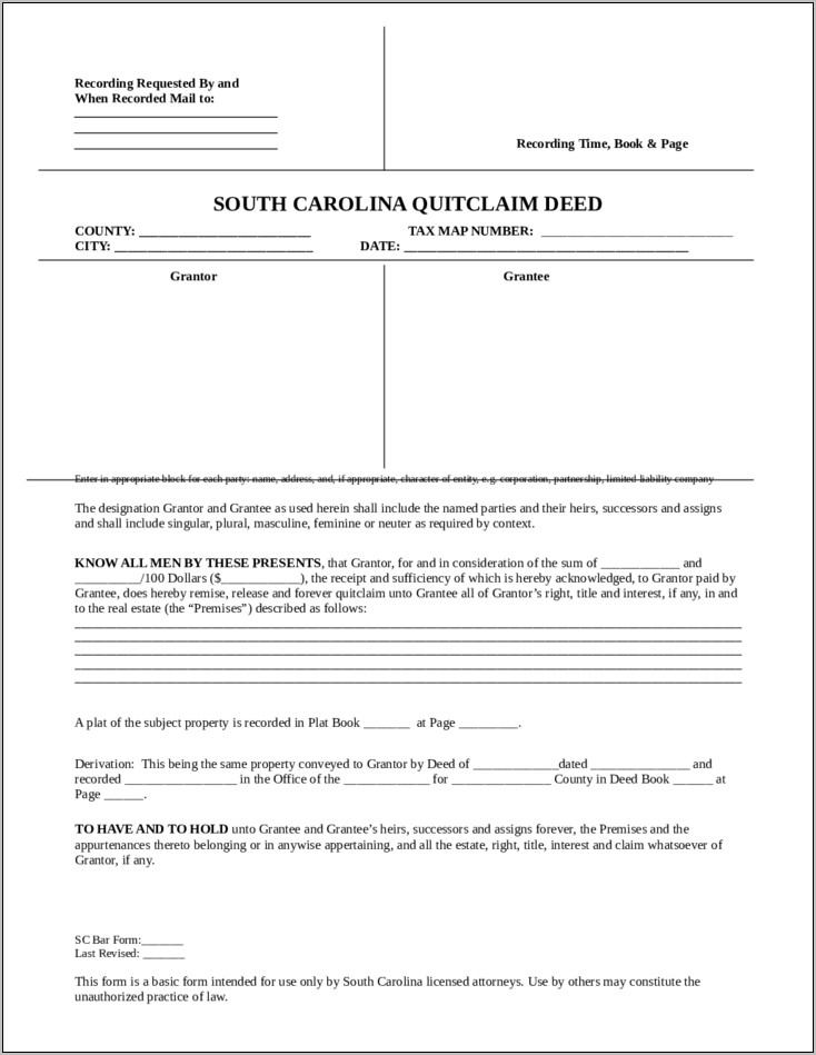 Quit Claim Letter Template