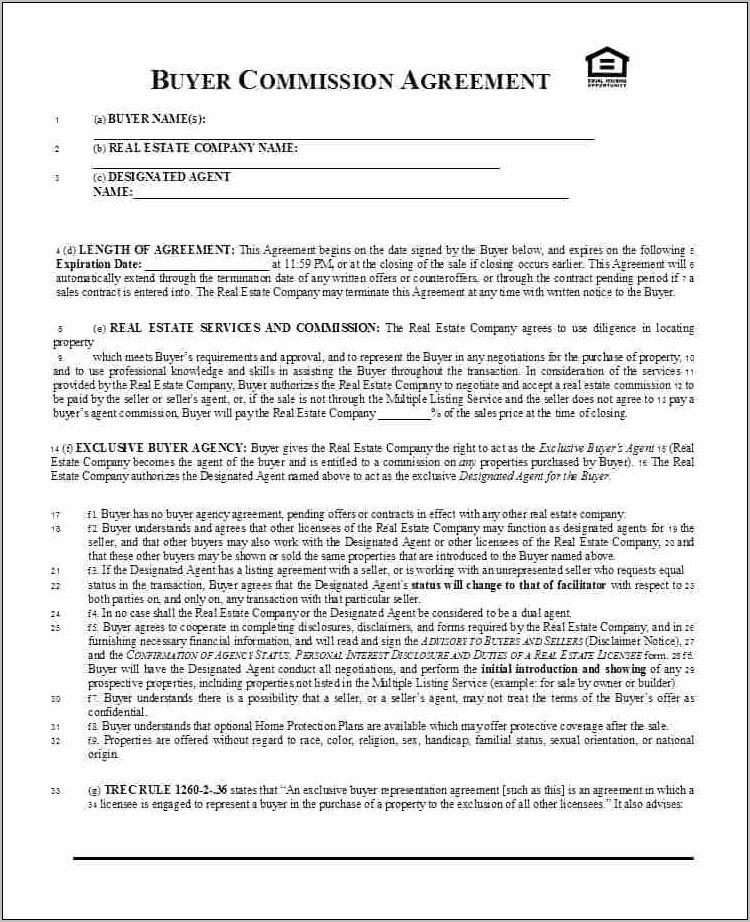 Real Estate Commission Agreement Form New York