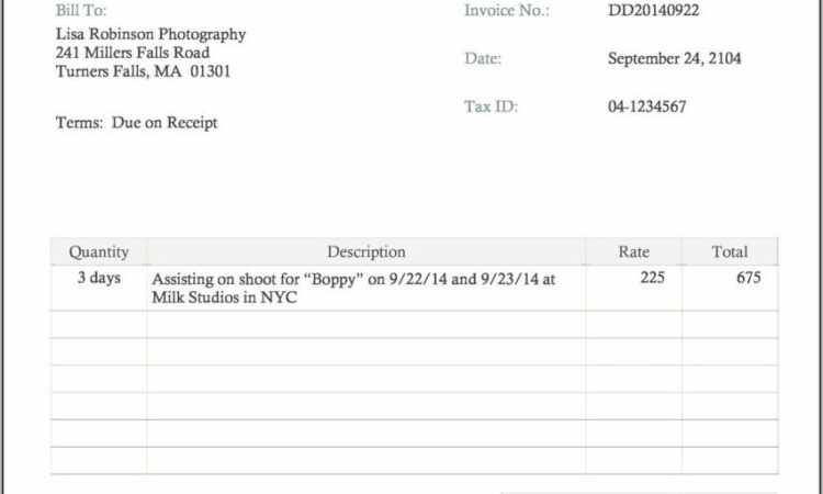 Real Estate Commission Invoice Format