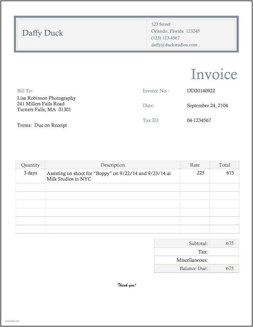 Real Estate Commission Invoice Format