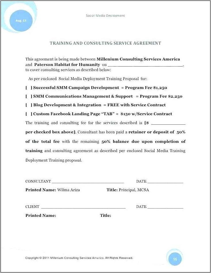 Real Estate Consulting Fee Agreement Template