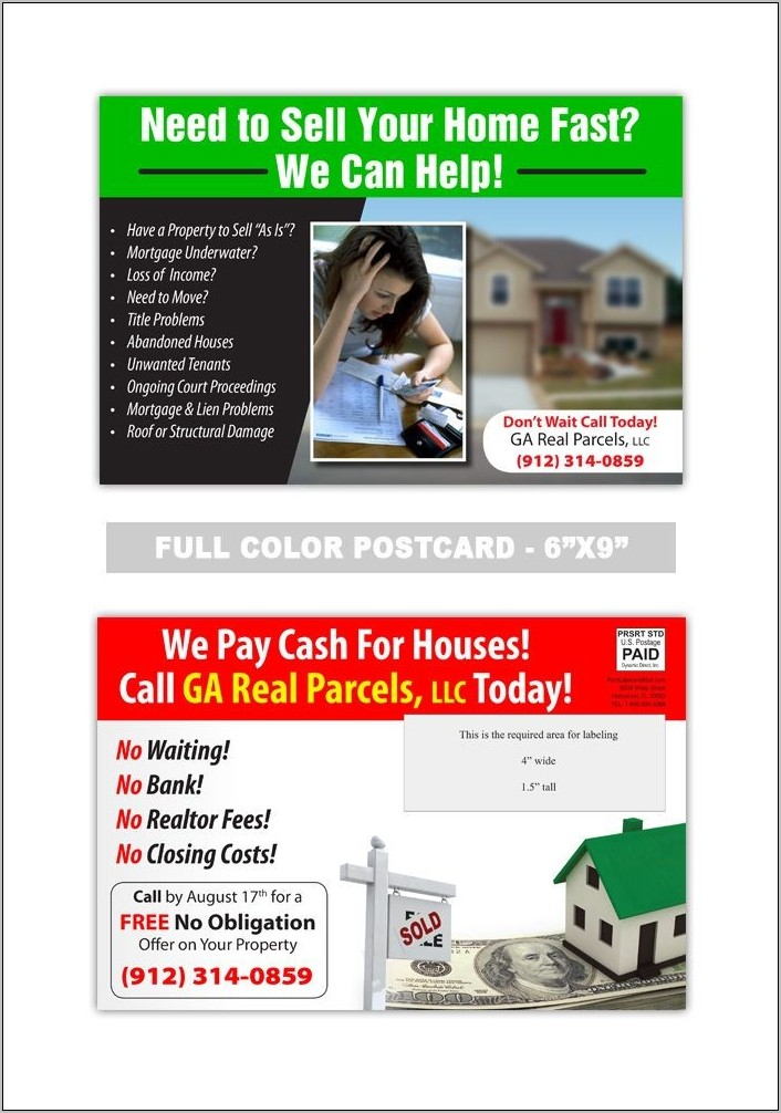 Real Estate Investor Postcard Templates