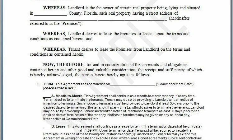 Real Estate Lease Agreement Form