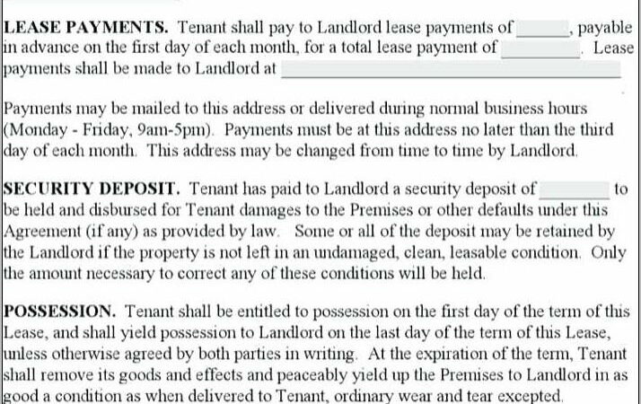 Real Estate Lease Documents